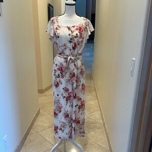 ANTONIO MELANI Pink and Red Sleeveless Jumpsuit